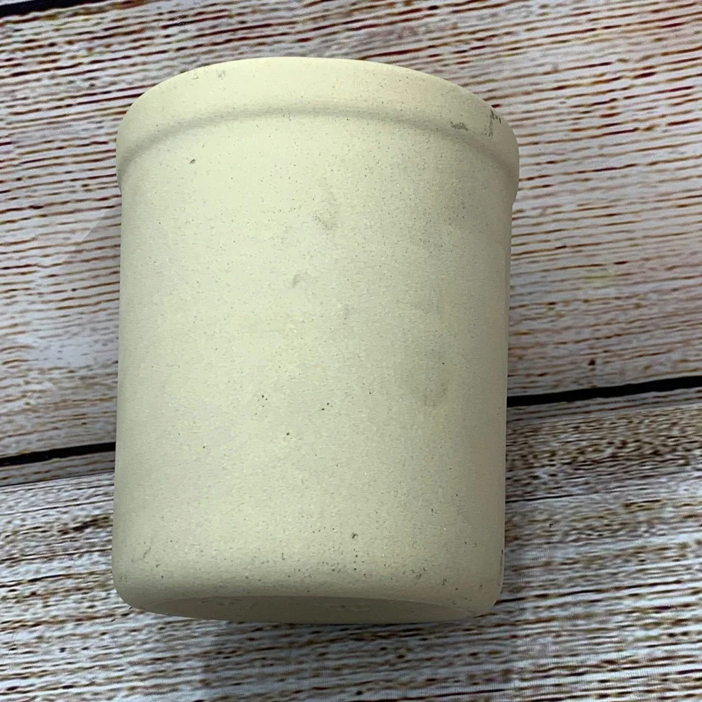 Pampered Chef Stoneware Utensil Holder Crock USA Kitchen Tool Organizer Beige‎